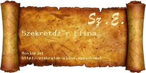 Szekretár Elina névjegykártya